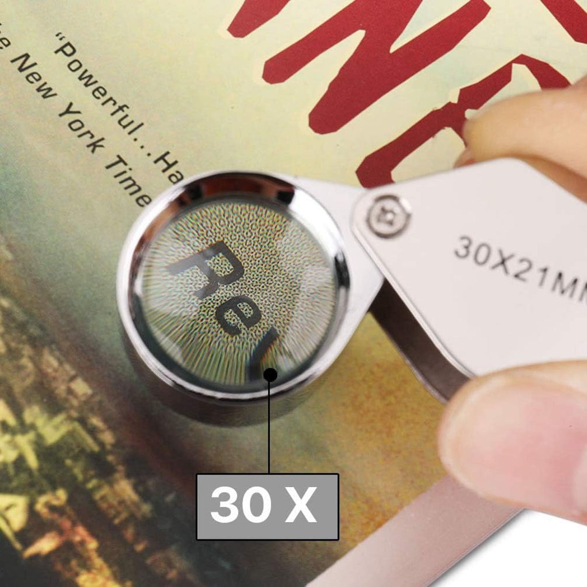 Pocket Jewelry Loupe 30x 21mm Jewelers Eye Magnifying Glass