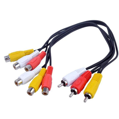 3 RCA Male to 6 RCA Female cable