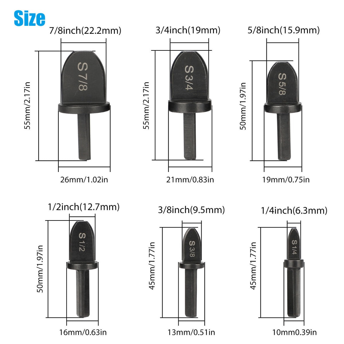 6pcs Swaging Tool Drill Bit Set