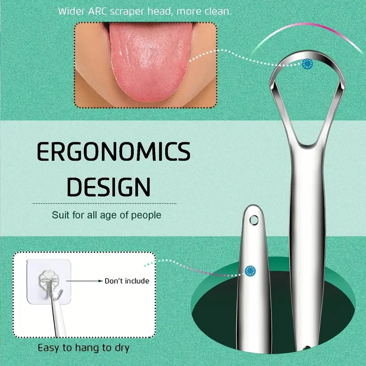 Stainless Steel Tongue Scraper Cleaner