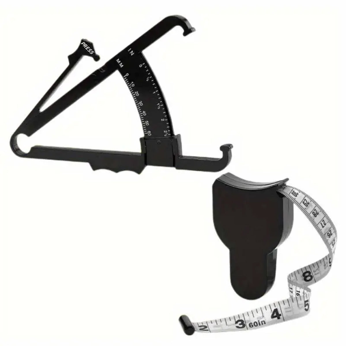 AccuMeasure Body Fat Caliper and Tape Measure Skinfold Calipers and Measuring Tape for Accurate Body Fat Measurement