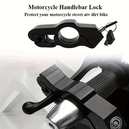 1 Set - Bicycle And Motorbike Handlebar Lock With 2 Keys