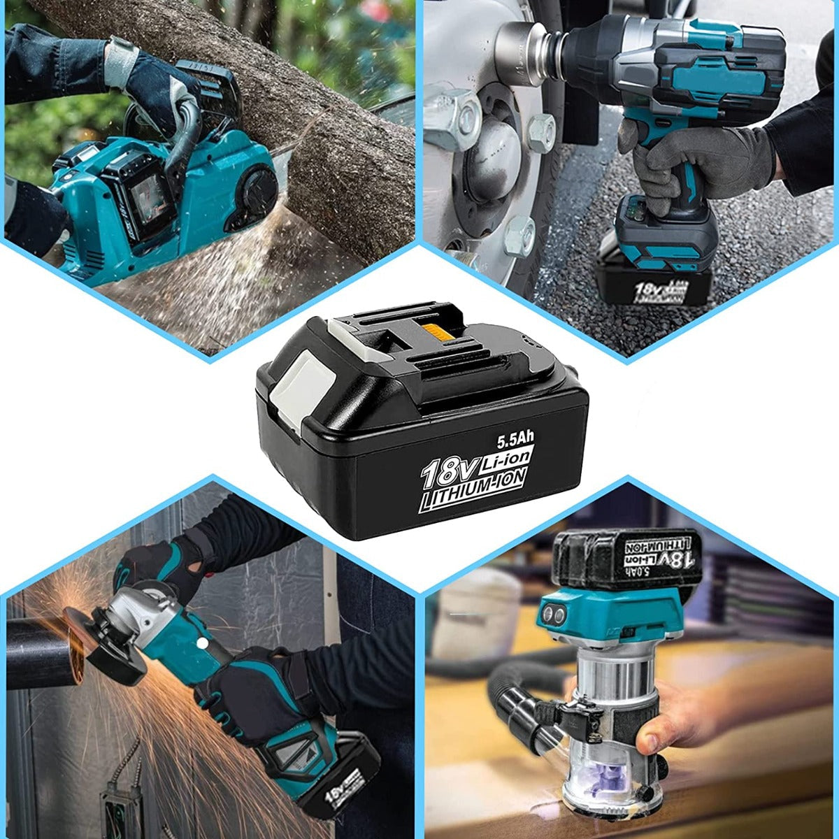 18V 5.0Ah Replacement Battery for Cordless Power Tools