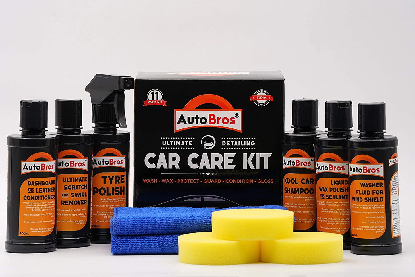 Auto Bros Car Care Kit- 11pcs