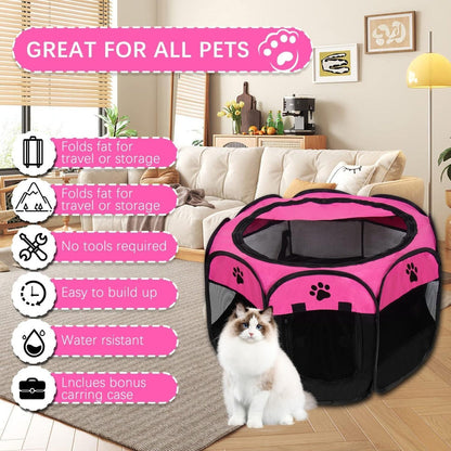 Pet Play Tent Kennel Pink - (Small)