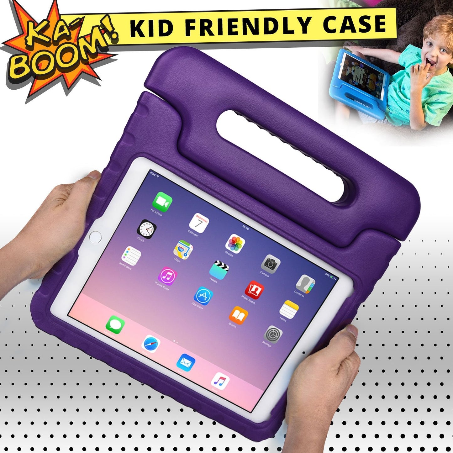 Tablet Kids Case - MINI 1/2/3/4 PINK/PURPLE-Purple-Series 1/2/3