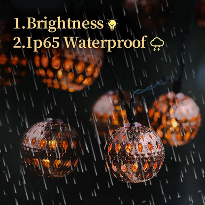 Solar Power LED Globe String Lights