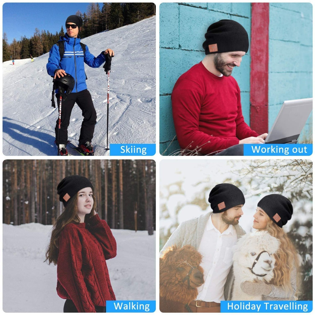 Wireless BT Earmuffs Woolen Hat