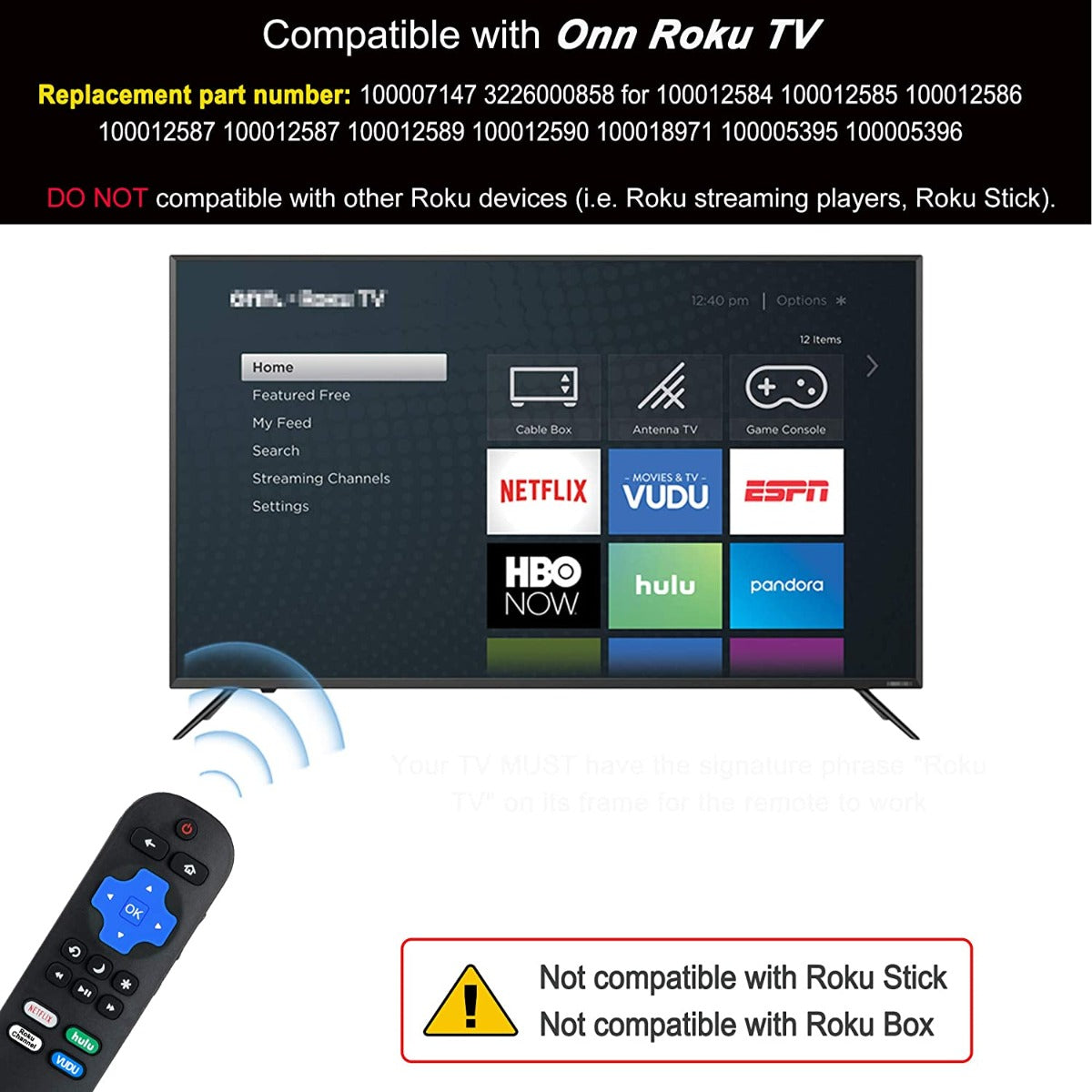 Replacement TV Remote