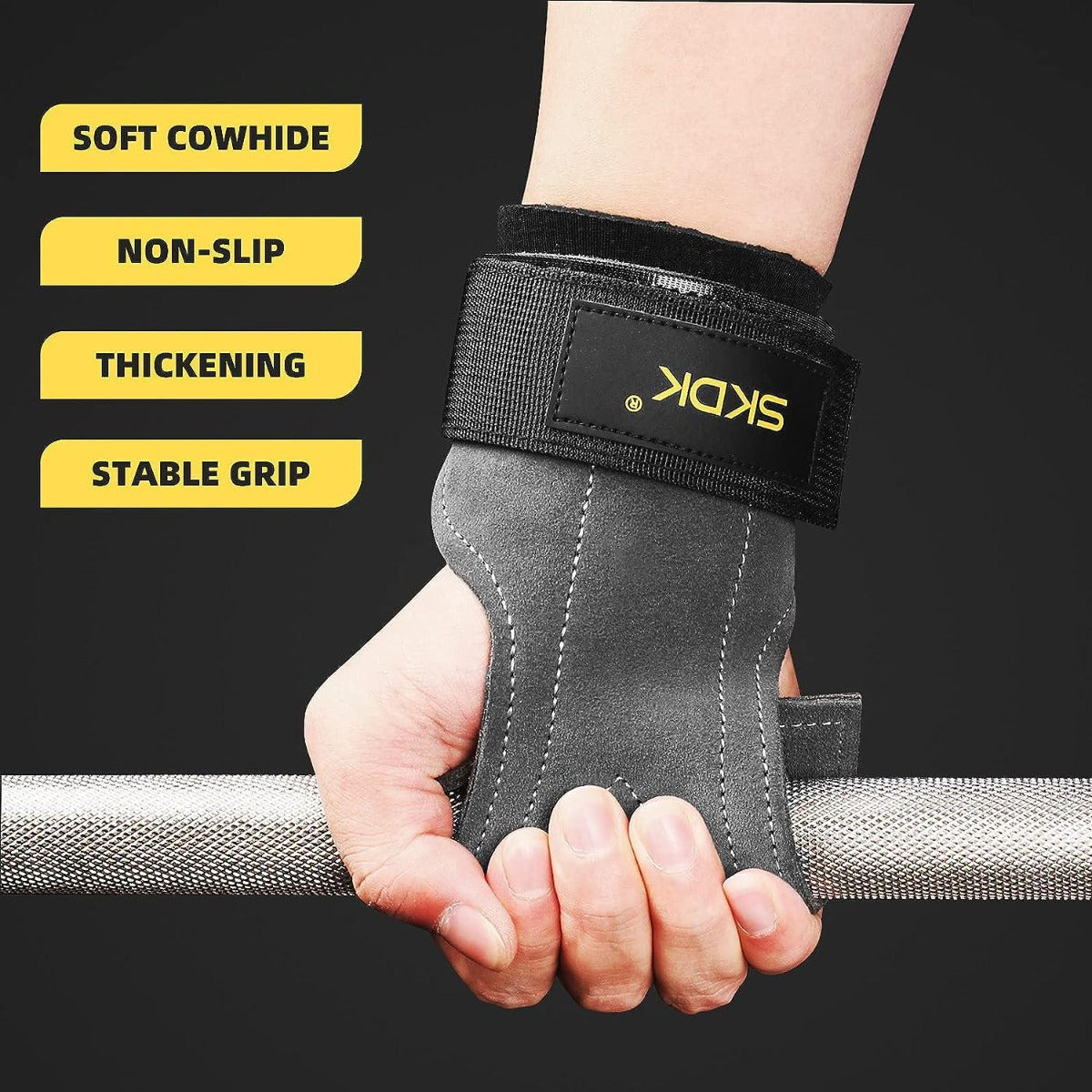 1 pair, Durable Cowhide Palm Guards for Fitness Equipment