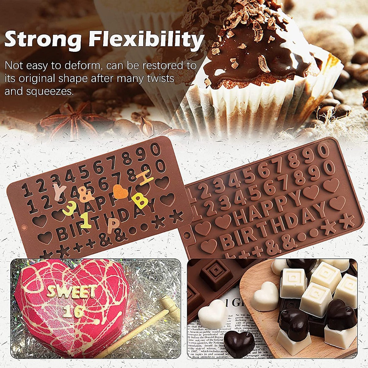 5Pcs Silicone Chocolate Molds