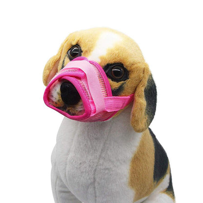 Dog Mask Mouth Muzzle -Pink-L