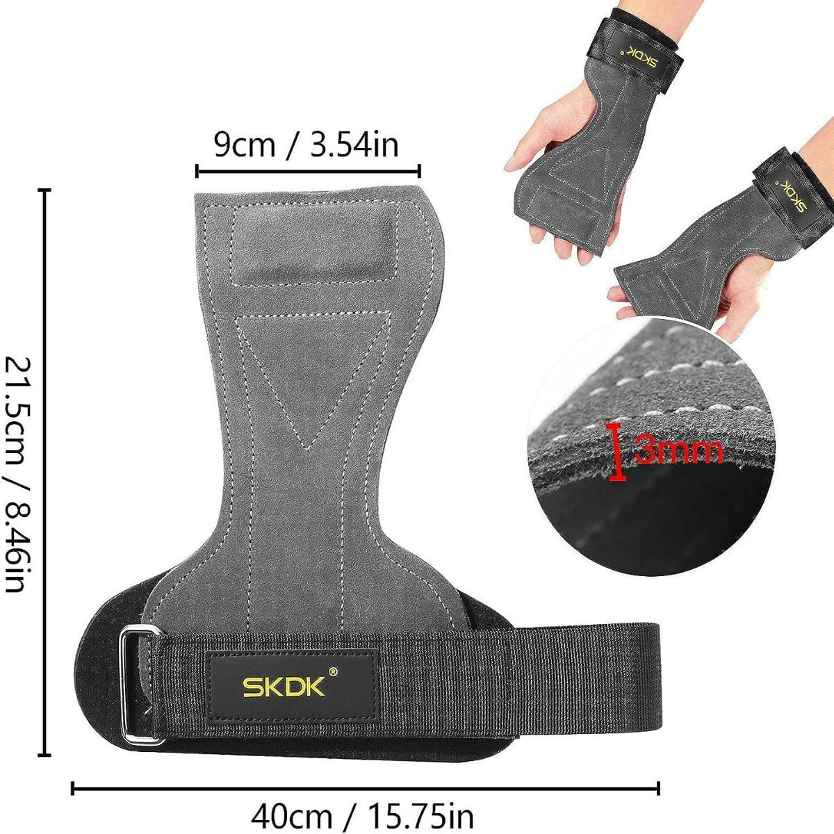 1 pair, Durable Cowhide Palm Guards for Fitness Equipment