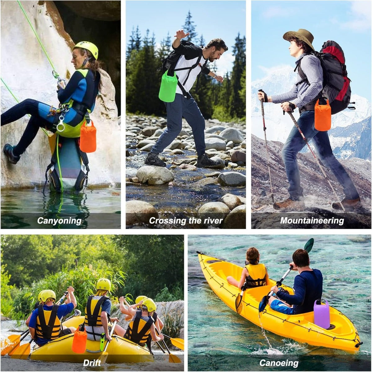 1pc Lightweight Waterproof Dry Sacks - Perfect for Boating, Kayaking, Hiking, Snowboarding and more