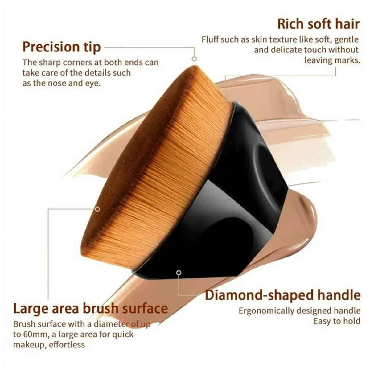 Diamond Handle Foundation Brush for Liquid & Cream Makeup
