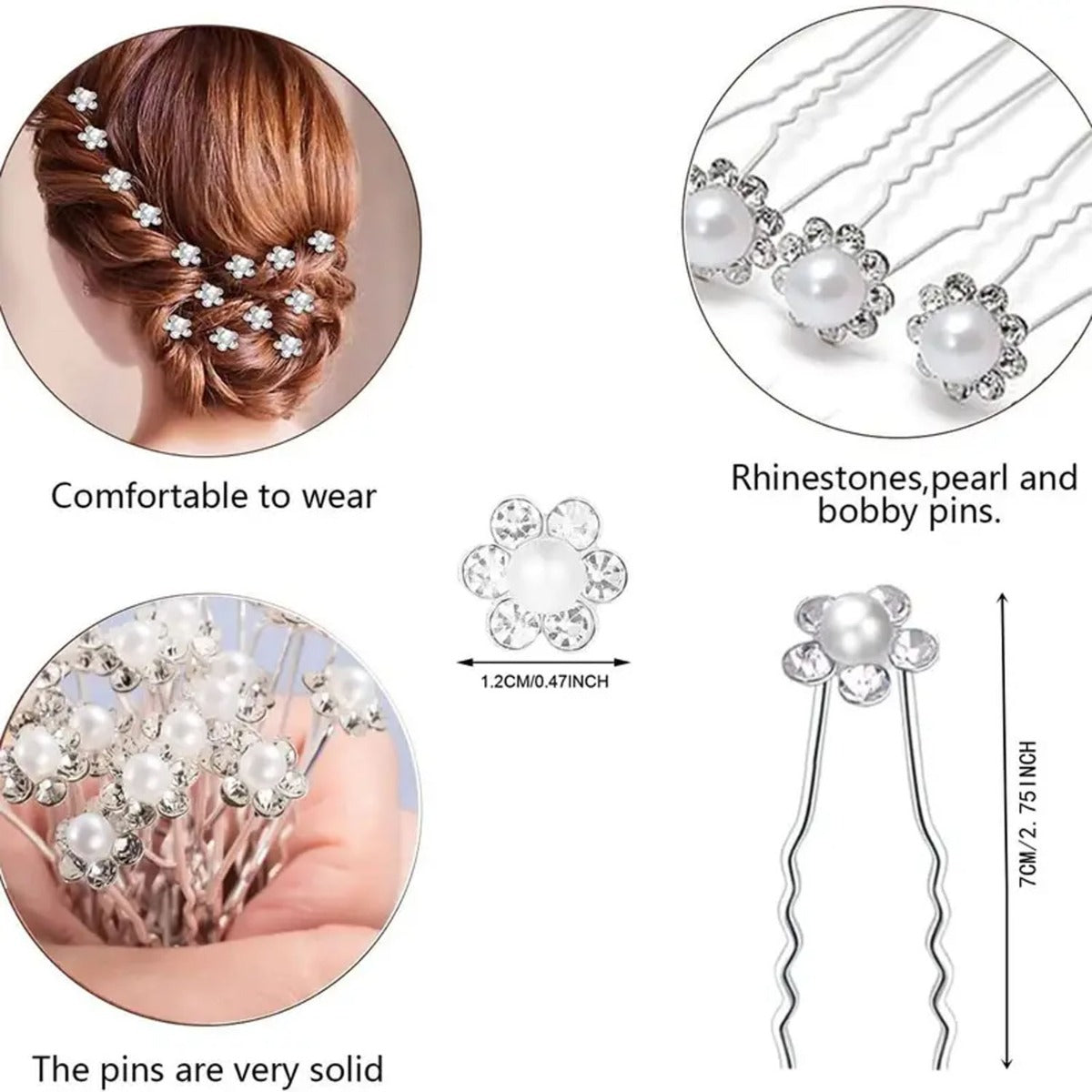 20pcs Elegant Bridal Hair Pins with Pearls