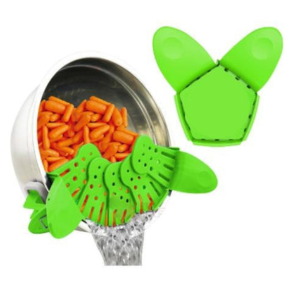 Strainer Clip Anti-Spill Colander -Green