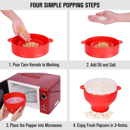 Microwaveable Silicone Popcorn Popper