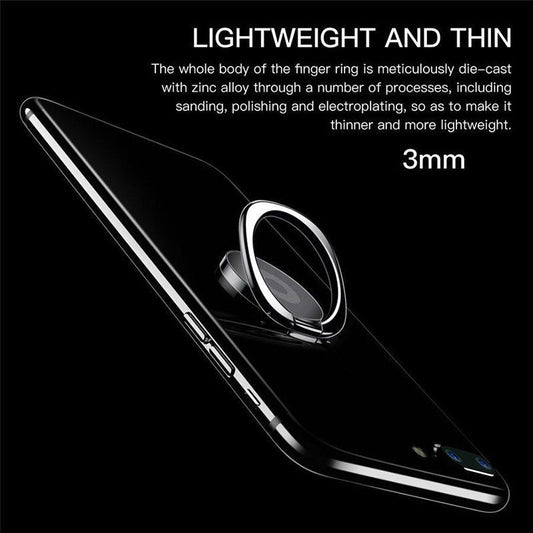 Hand Ring Car Mount Phone Holder Stand-Silver