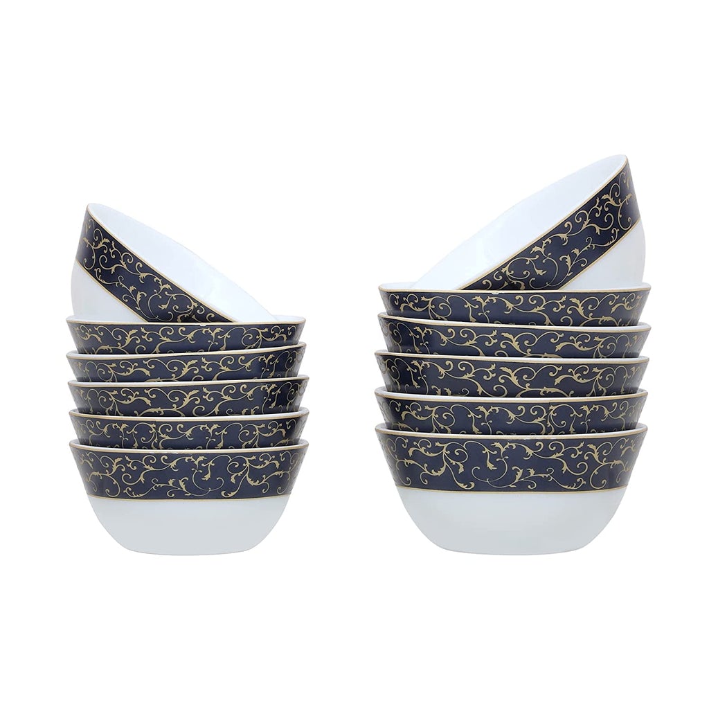 La Opal Glass Diva, Sovrana Collection, Opal Glass Dinner Set 35 Pieces-ANASSA BLUE