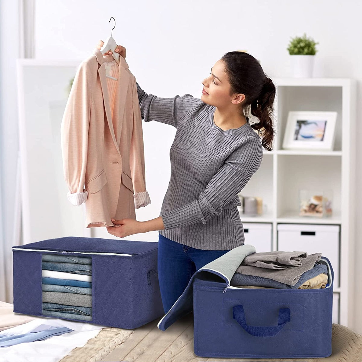 Foldable Clothes Storage Bags with Zipper