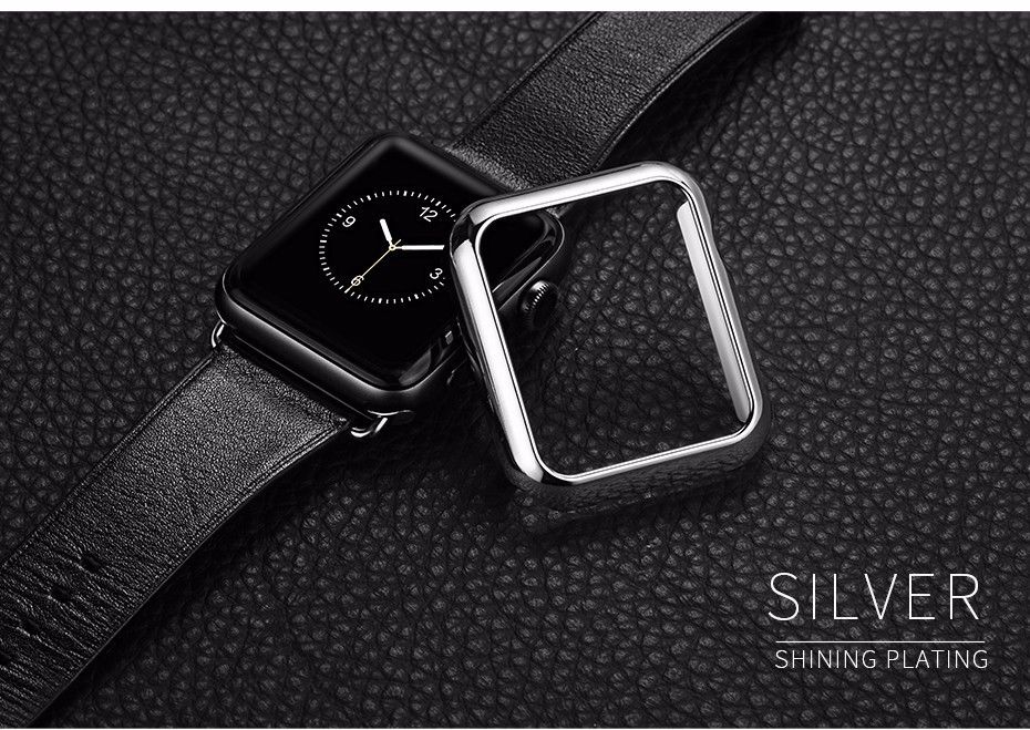PC plastic electroplating case compatible for Smart Watch (Compatible)-Silver-38mm