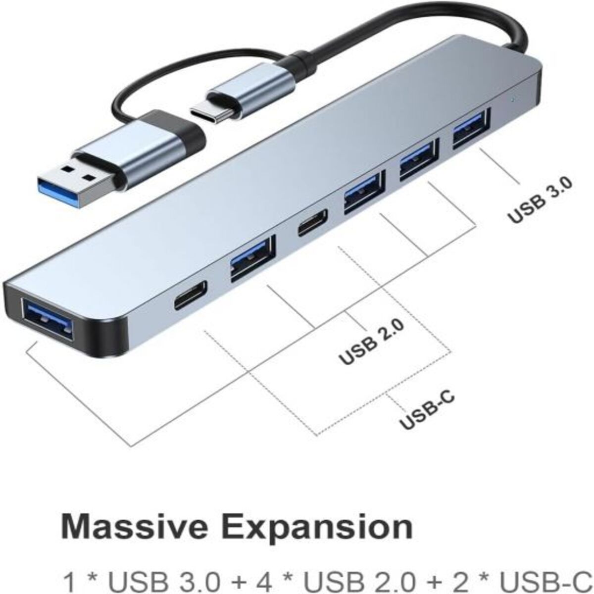 7 in 1 USB Spliter