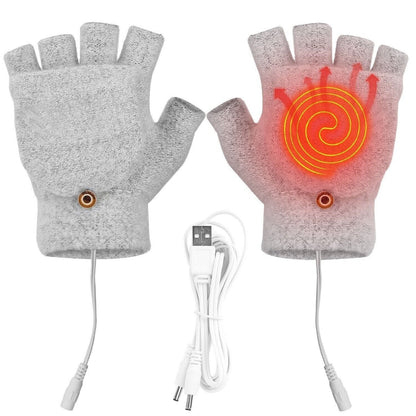 USB Heating Gloves -Grey