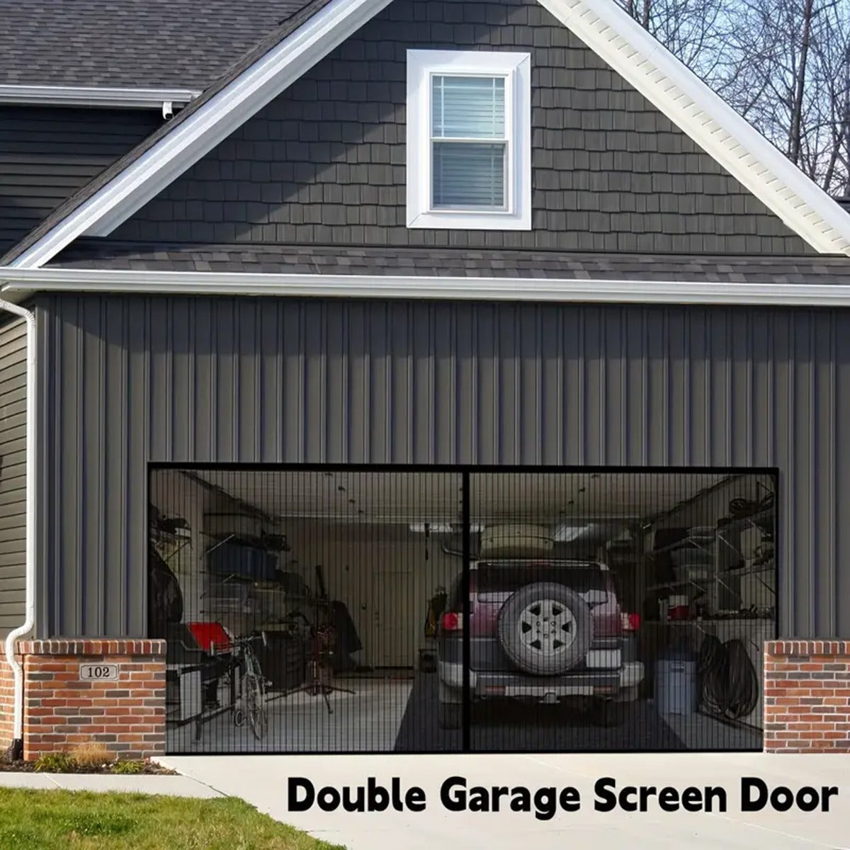 Double Garage Screen velcro Garage Door Net