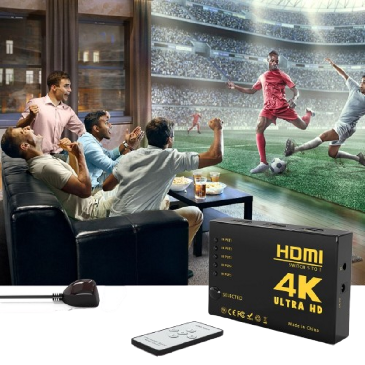 5-Port HDTV Switch Splitter with Push Button