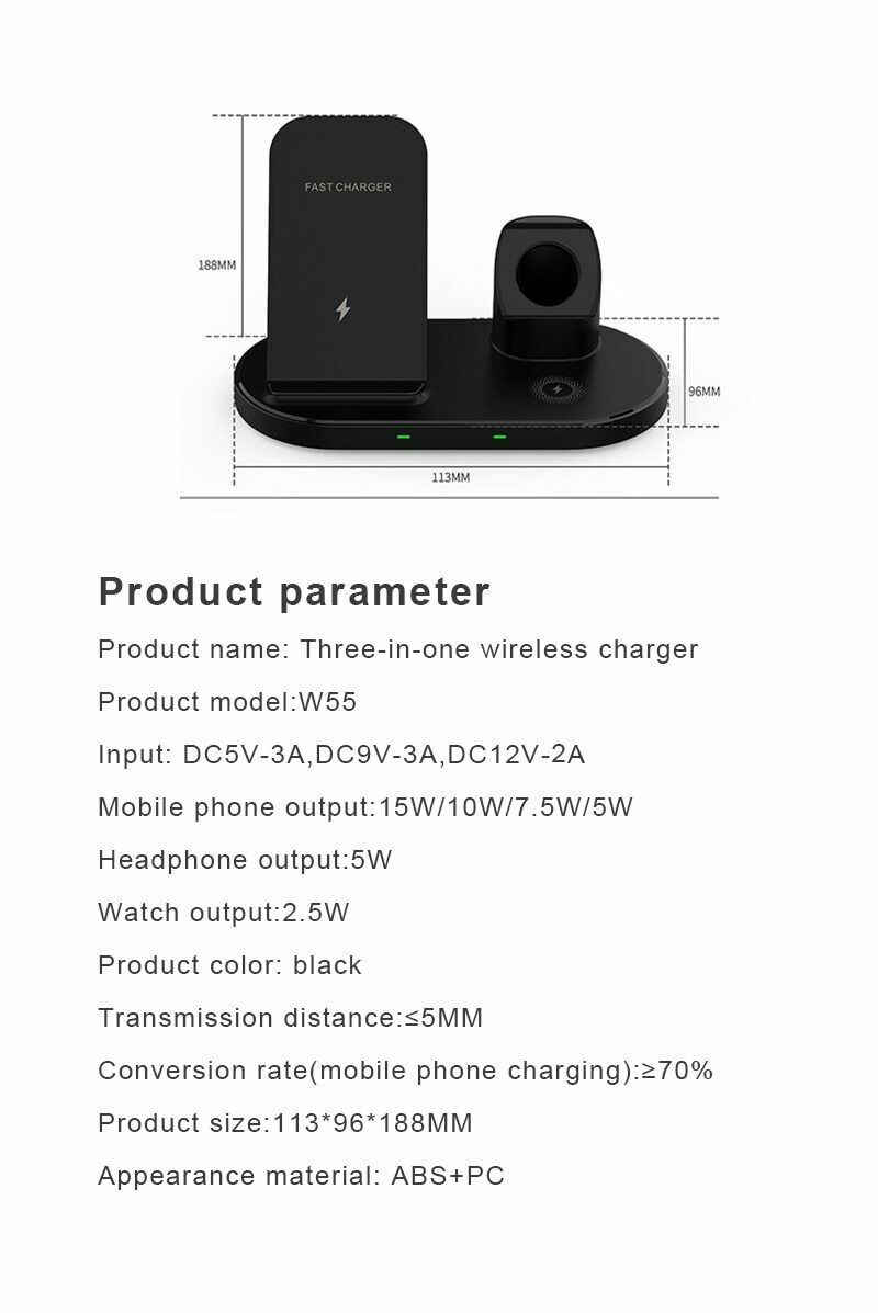 3 In 1 Desktop Wireless Charger