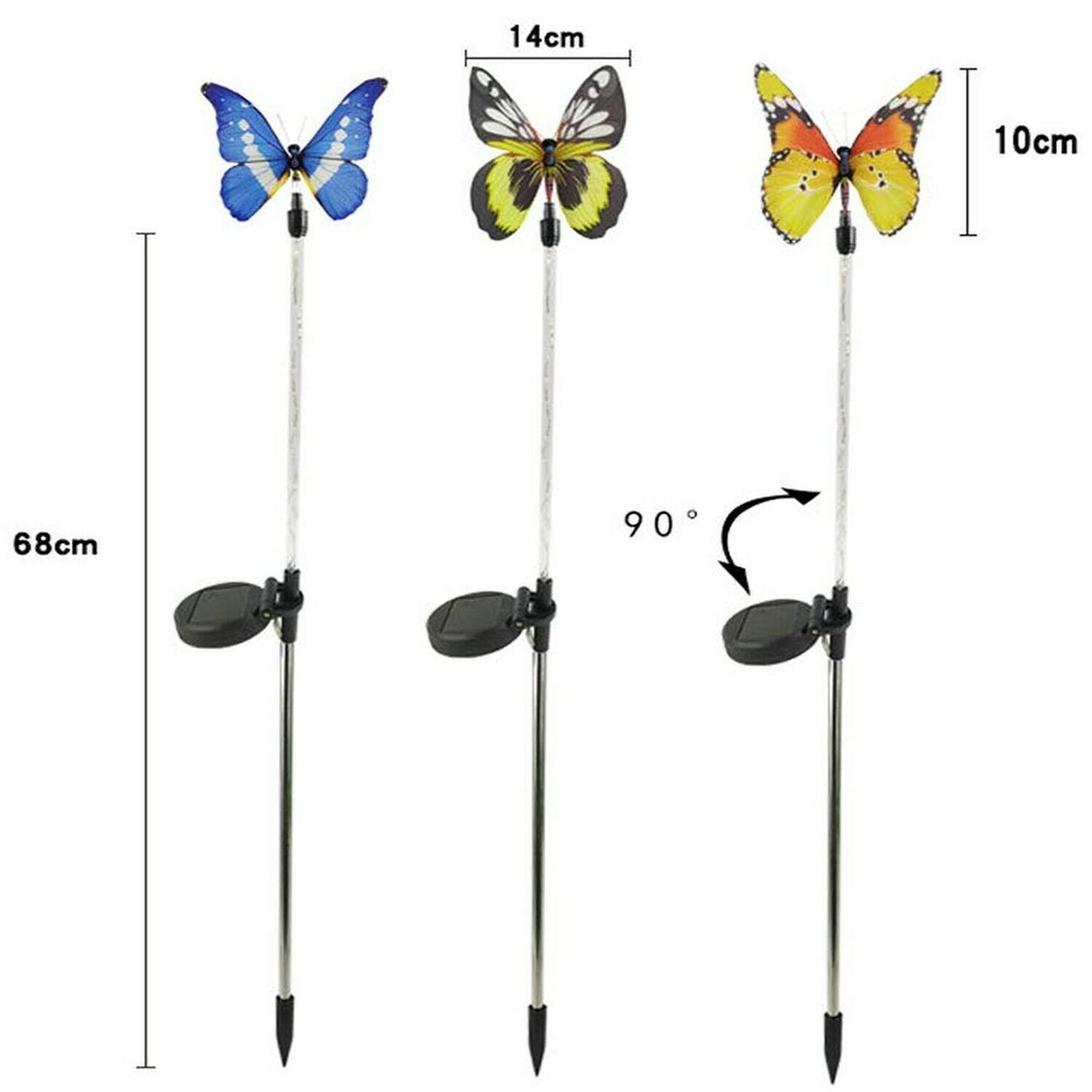 3 PCS Garden Solar Butterfly light