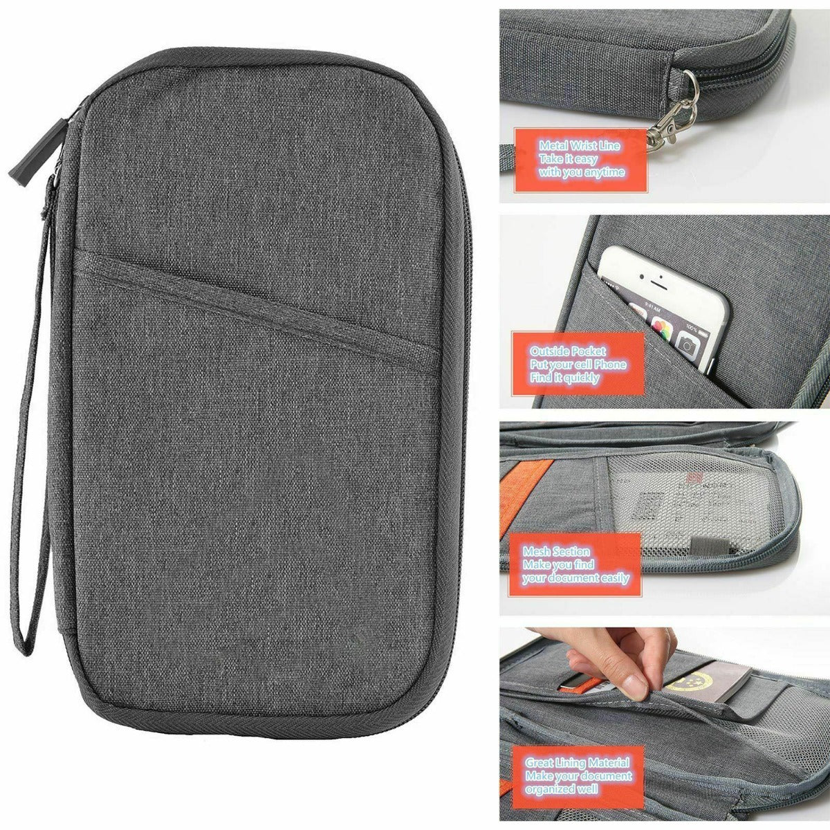 RFID Blocking Travel Document Organizer Wallet