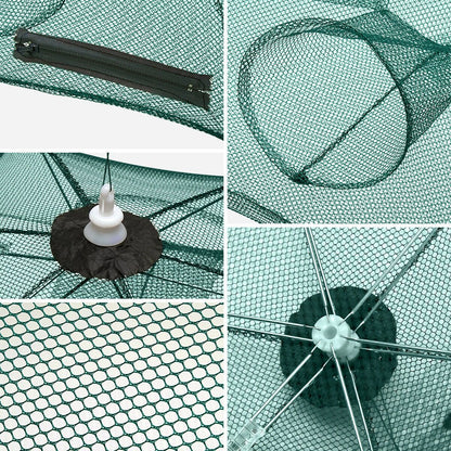 Fishing Bait Trap Crab Net 6 side 12 holes