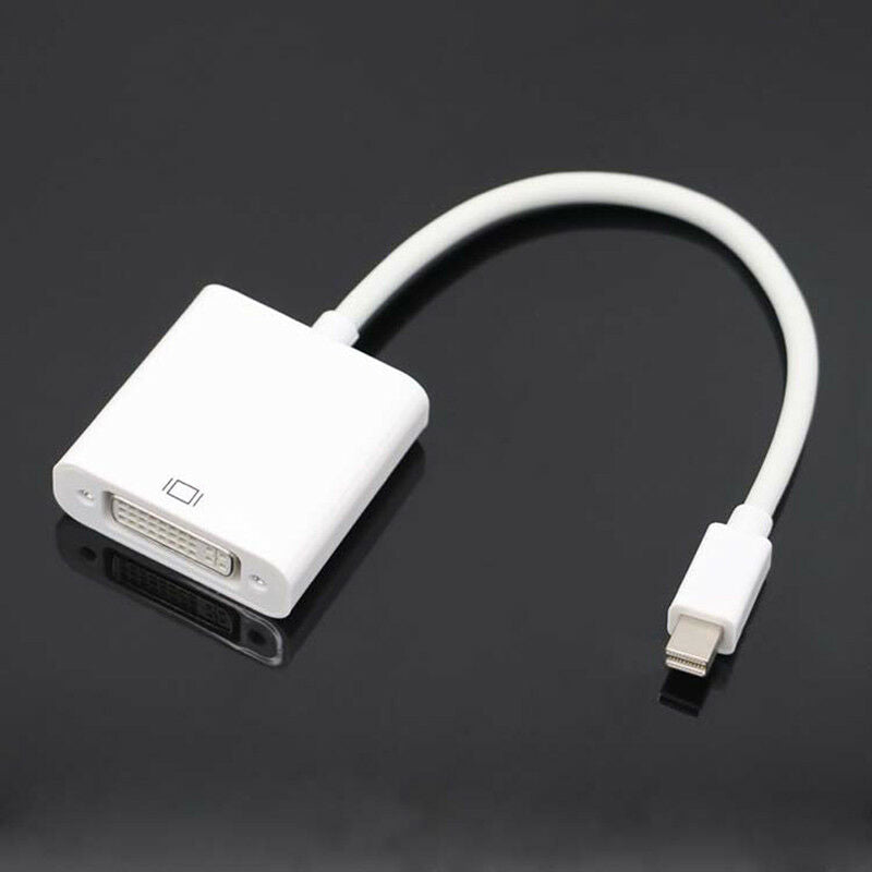 Mini DP to DVI Adapter, Mini DisplayPort to DVI-D Single Link Converter, 1080P 60Hz Video, Male to Female, White Display Adapter