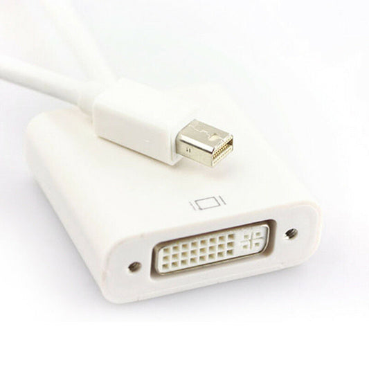 Mini DP to DVI Adapter, Mini DisplayPort to DVI-D Single Link Converter, 1080P 60Hz Video, Male to Female, White Display Adapter