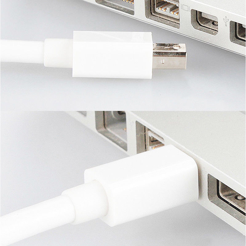 Mini DP to DVI Adapter, Mini DisplayPort to DVI-D Single Link Converter, 1080P 60Hz Video, Male to Female, White Display Adapter