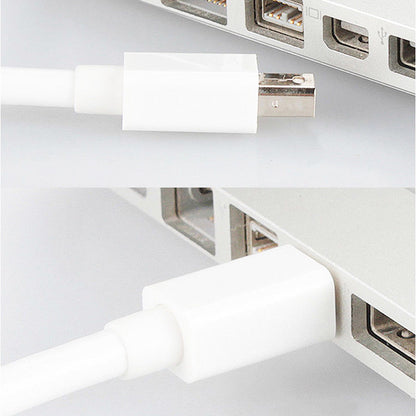 Mini DP to DVI Adapter, Mini DisplayPort to DVI-D Single Link Converter, 1080P 60Hz Video, Male to Female, White Display Adapter
