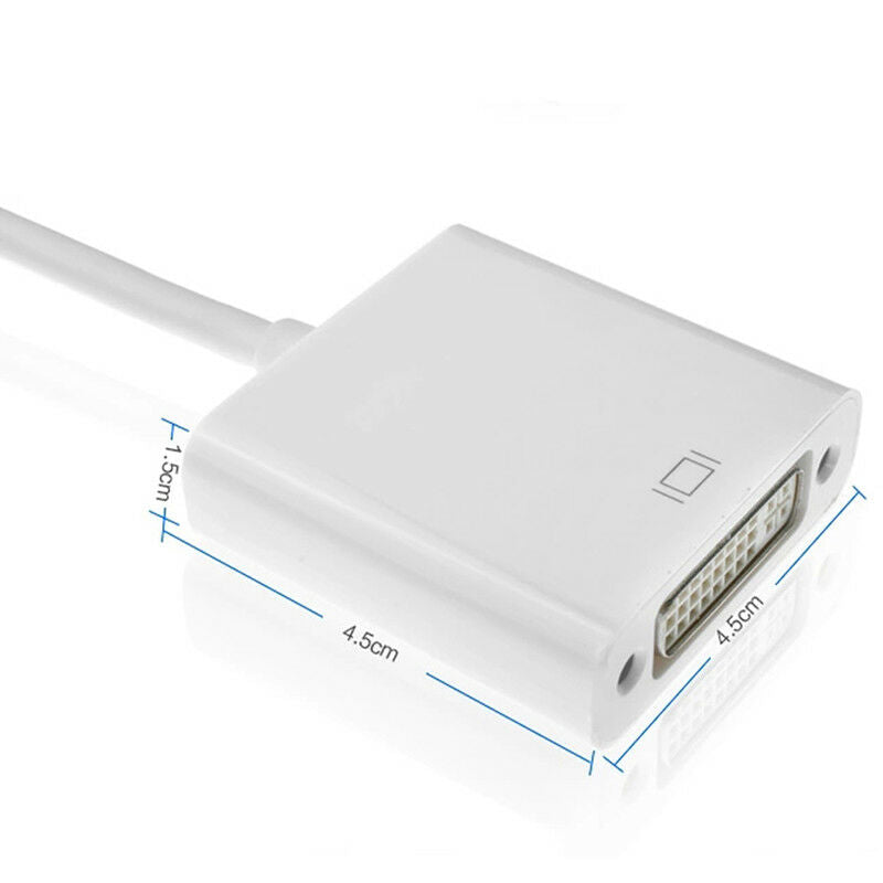 Mini DP to DVI Adapter, Mini DisplayPort to DVI-D Single Link Converter, 1080P 60Hz Video, Male to Female, White Display Adapter