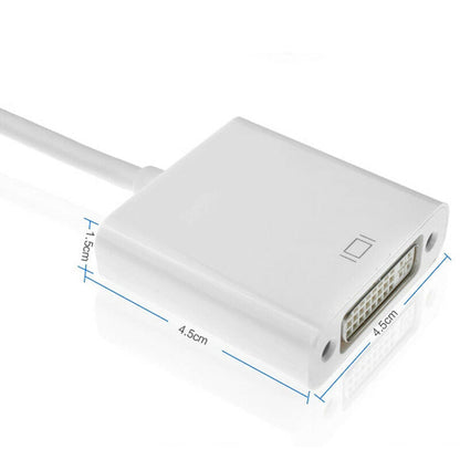 Mini DP to DVI Adapter, Mini DisplayPort to DVI-D Single Link Converter, 1080P 60Hz Video, Male to Female, White Display Adapter