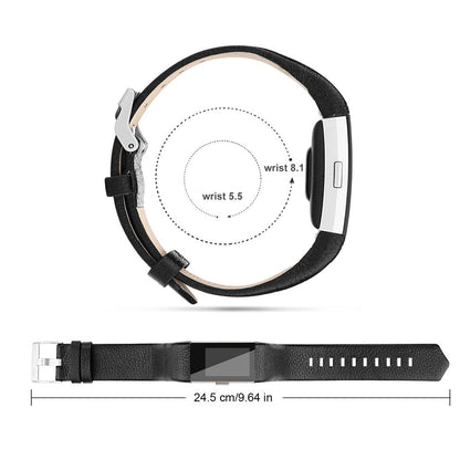 Leather band For Fitness Tracker -Black