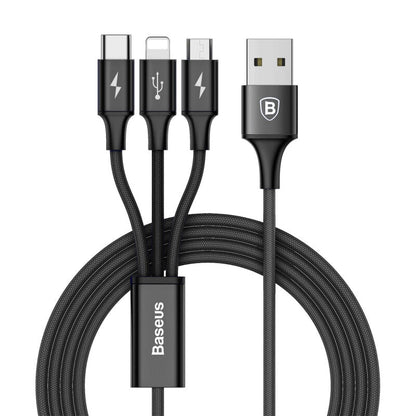 3-in-1 Cable Micro+8Pin+Type-C