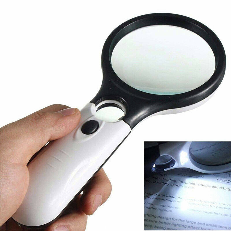 45X Magnifier Glass With LED Light