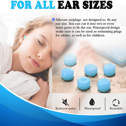 6Pcs Reusable Silicone Ear Plugs