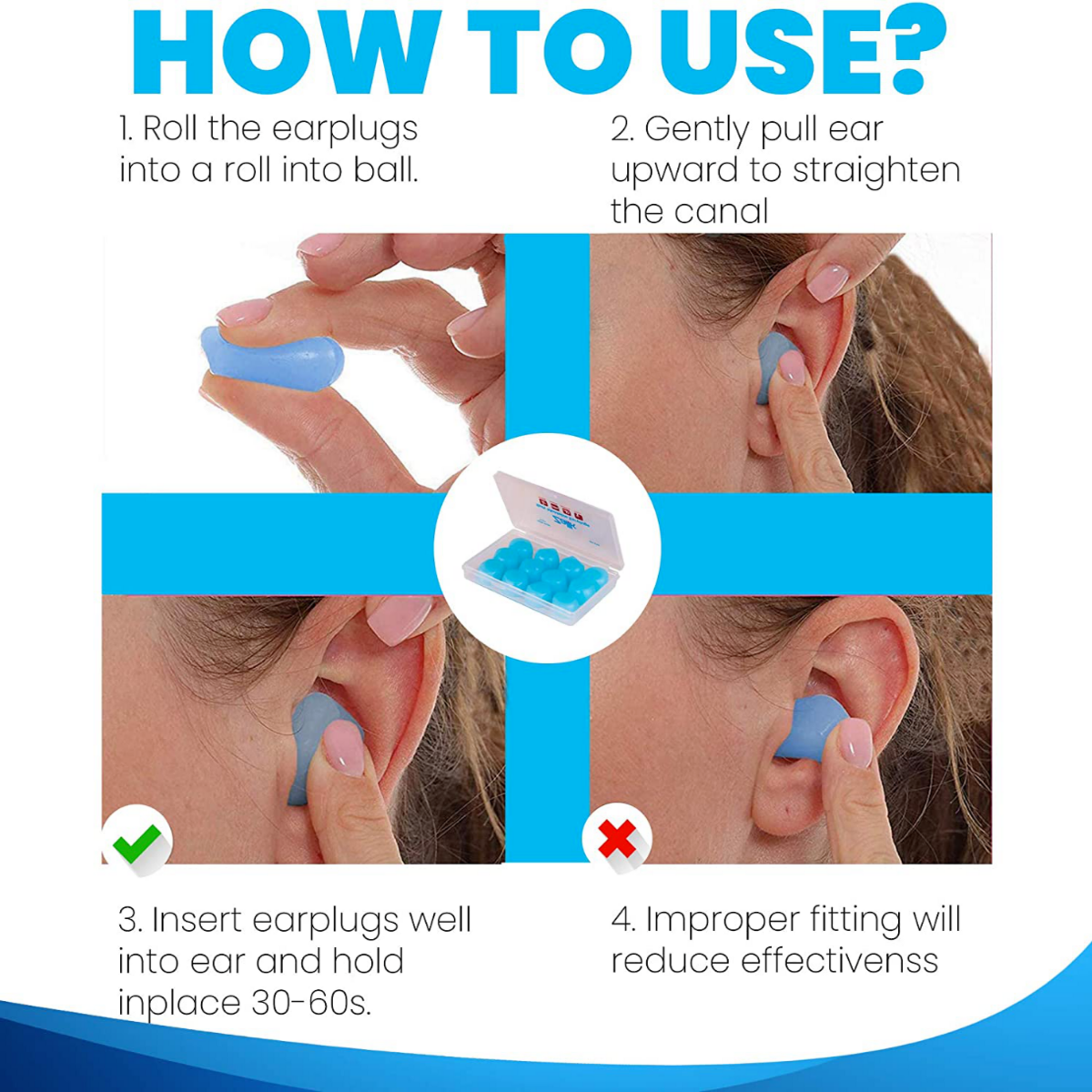 6Pcs Reusable Silicone Ear Plugs