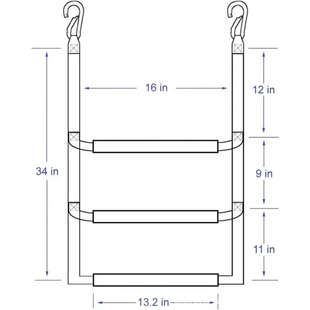 3 Step Boat Rope Ladder Extension