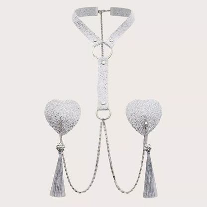 1Pc Body Chain with Nipple Covers