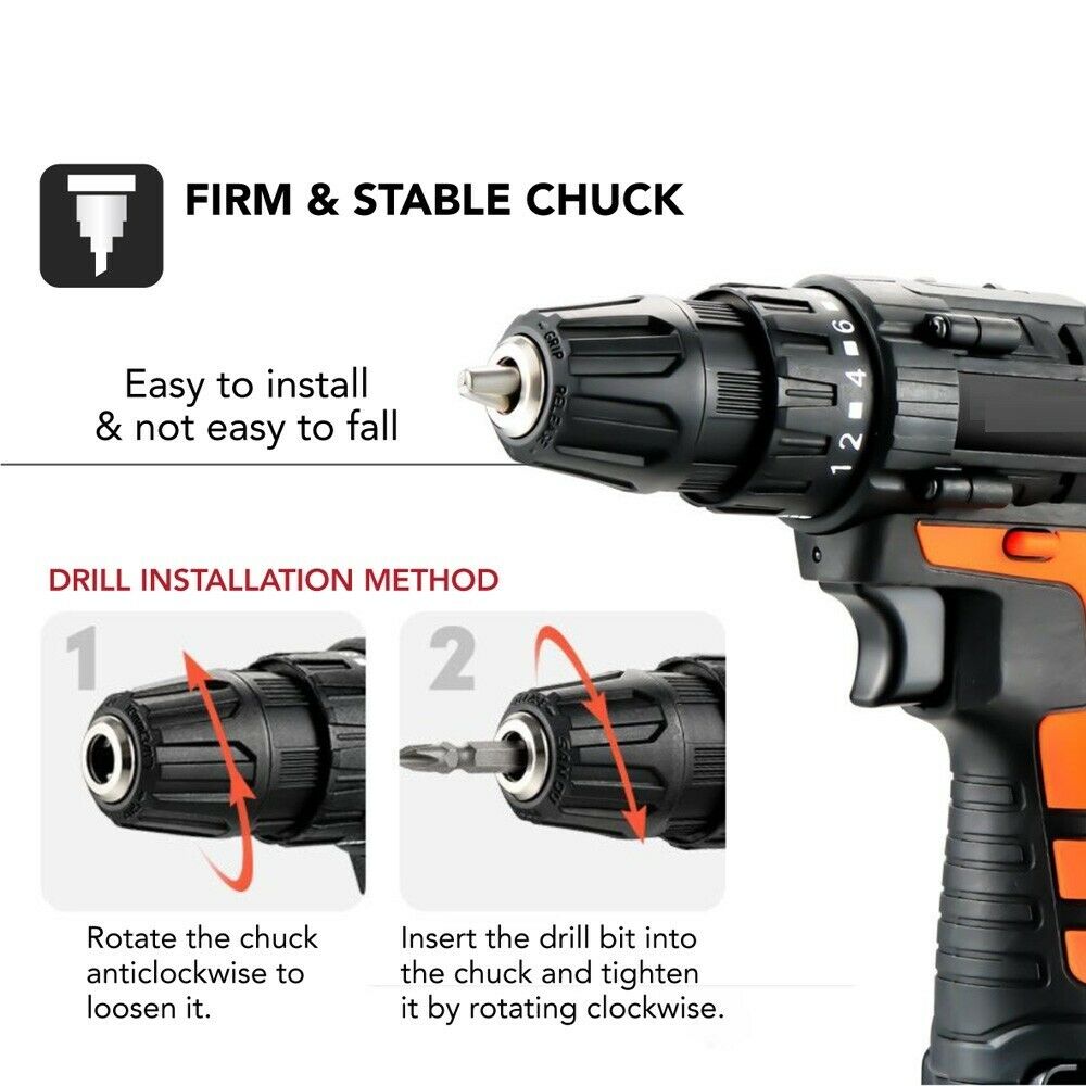 112PCS 12V Cordless Drill Driver Set