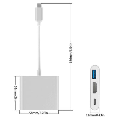 Type C to HDTV + USB 3.0 Adapter Hub