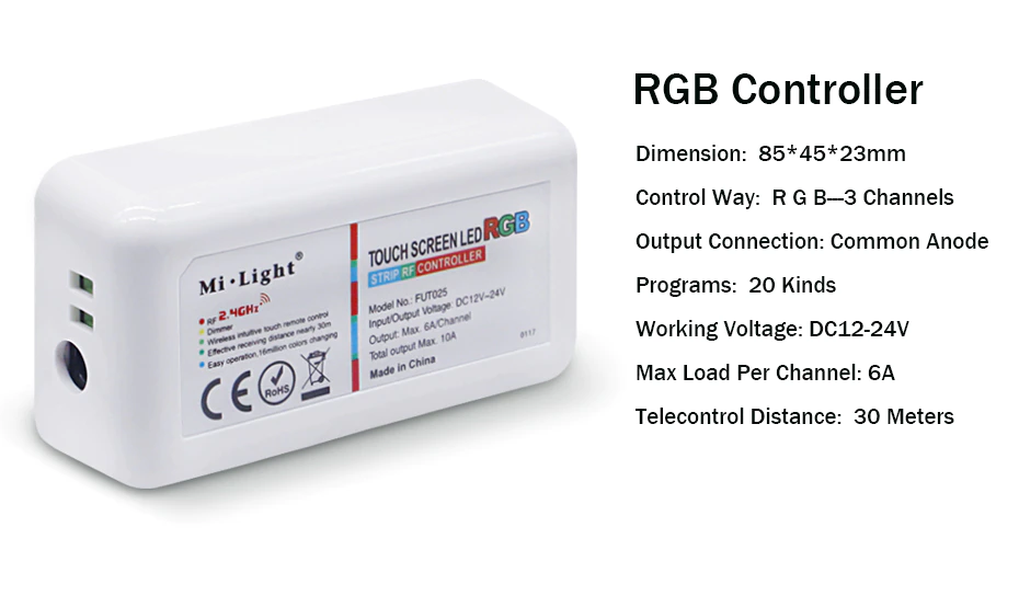 10M RGBWW LED Light With Touch Screen Controller & Adapter